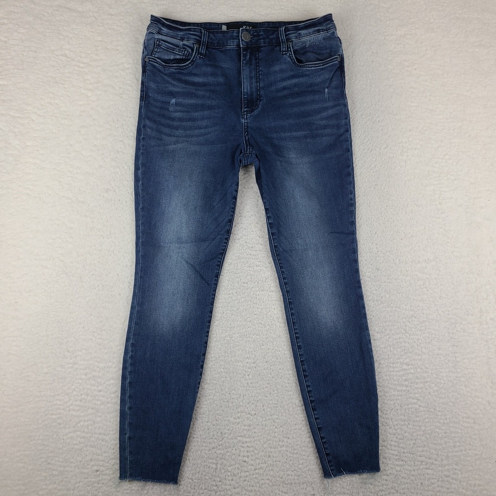Kut From The Kloth Jeans Womens 10 Blue Skinny High Rise Dark Wash Denim